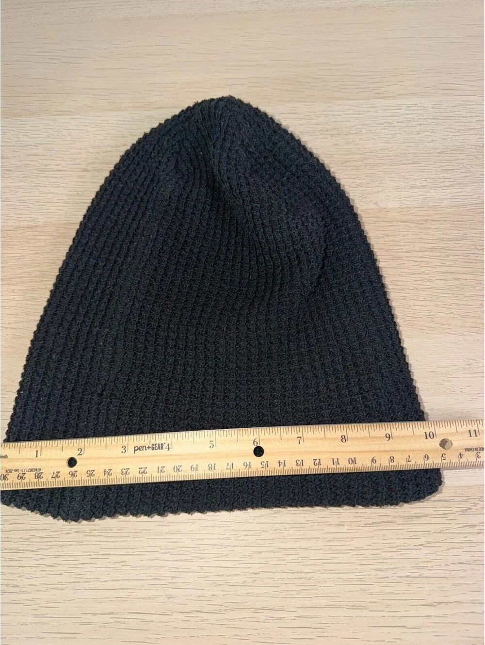 Goodfellow Co Mens Black Waffle Knit Beanie Hat One Size Winter Cap Slouchy